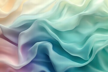 Obraz premium Soft, flowing fabric with a gradient of pastel colors, creating a serene, textured appearance.