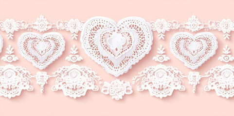 White hearts on a pastel pink background create a minimal, clean design. Its simplicity and charm make it ideal for playful, creative projects, evoking lighthearted joy.