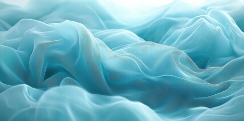 Obraz premium A soft, flowing texture of translucent blue fabric creating a serene and calming atmosphere.