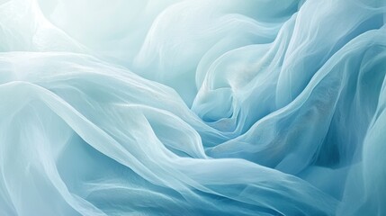 Obraz premium Soft Blue Fabric Texture with Gentle Flow and Light Transparency