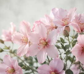Obraz premium Delicate flower petals unfolding in soft watercolor hues, watercolor, floral, colors