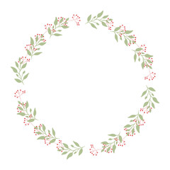 Hand drawn flower wreath illustration