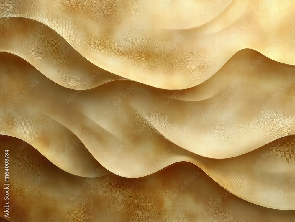 Poster abstract design featuring flowing, wavy patterns in warm, earthy tones.