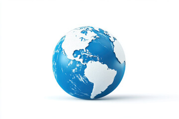 Fototapeta premium modern globe depicting snow covered Earth, showcasing vibrant blue oceans and white continents, evokes sense of wonder and beauty