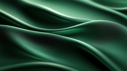 Obraz premium A close-up of flowing green fabric showcasing smooth, elegant waves and texture.