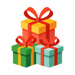 present gift box decorated with red and white ribbon premium stock clip art cartoon doodle freehand sketch drawing isolated vector element illustration on white background
