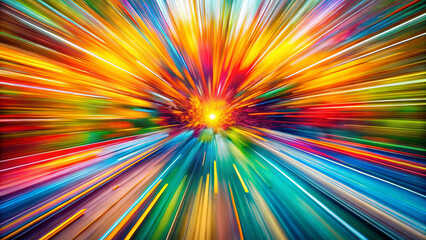 Obraz premium Vibrant zoom burst effect with colorful rays radiating from center