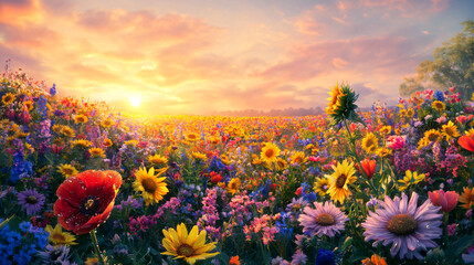 Morning Radiance: Flowers Embracing the First Light