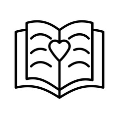 Love story book Vector Icon