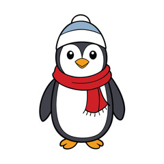 Adorable Winter Penguin with coloring Scarf.