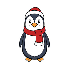 Adorable Winter Penguin with coloring Scarf.
