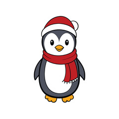 Adorable Winter Penguin with coloring Scarf.