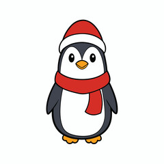 Adorable Winter Penguin with coloring Scarf.