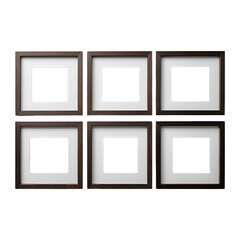Elegant Set of Six Blank Wooden Picture Frames for Creative Display
