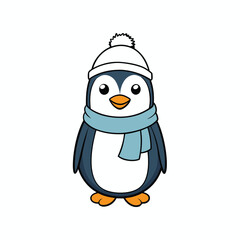 Adorable Winter Penguin with coloring Scarf.