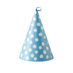 Blue Party Hat with White Dots for Celebrations and Events