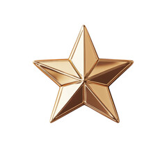 Shiny Gold Star Icon on a Transparent Background for Awards and Achievements