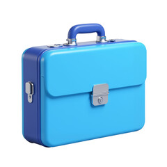 3D Illustration of a Blue Briefcase with Stylish Design Elements