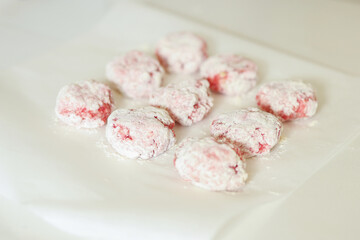 homemade fresh cutlets coated in flies ready for frying