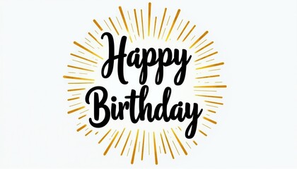 Fototapeta premium Festive Birthday Celebration Greeting with Sunburst Design