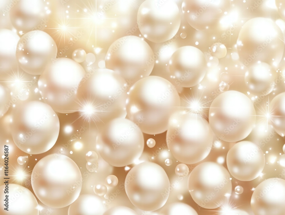 Aufkleber A shimmering background of pearls with sparkling highlights and soft tones.