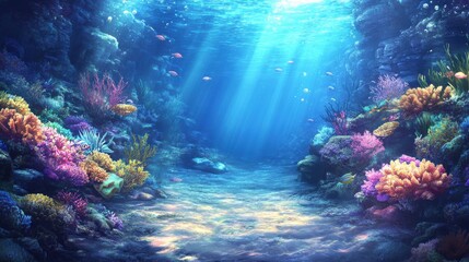 Obraz premium Vibrant Coral Landscape with Soft Ambient Light