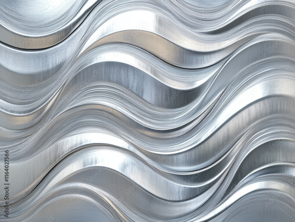 Poster abstract metallic waves create a dynamic, textured surface with a sleek, modern aesthetic.