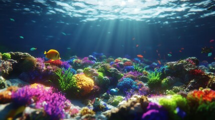 Naklejka premium Vibrant Coral Reefs with Diverse Marine Life