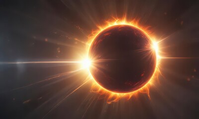 Vibrant solar corona with bright rays shining through lens flare in the sun's atmosphere,  sunburst,  lens effect,  vibrant colors