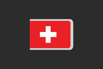 Fototapeta premium Switzerland flag, The flag of Switzerland, Flag of Switzerland national country symbol illustration Vector, Rectangle Switzerland flag illustration, Flat vector illustration 