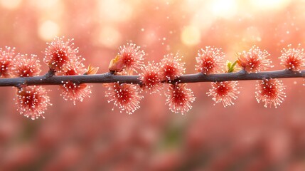 Fototapeta premium Delicate pink blossoms on a branch in springtime