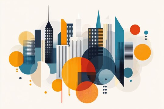 A clean design of Tel Aviv skyline in pastel tones, symbolizing modernity and growth