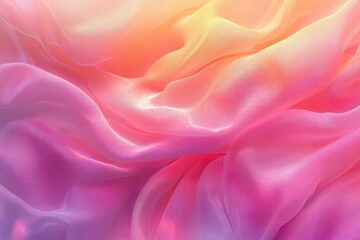 Fototapeta premium Soft, flowing fabric in gradient colors of pink and purple, evoking a dreamy atmosphere.