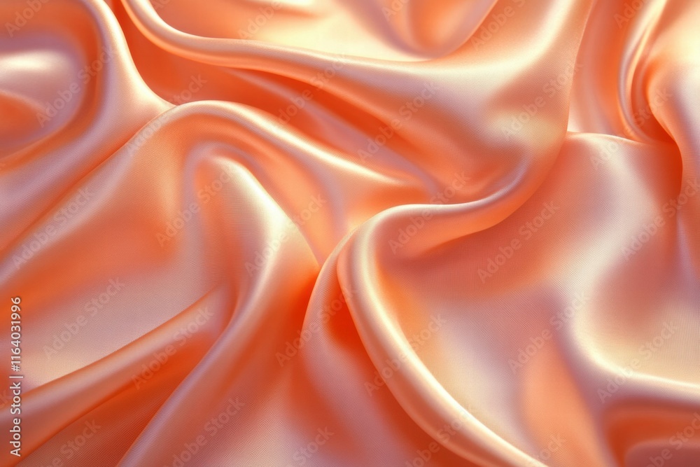 Poster a smooth, flowing fabric in a soft peach hue, showcasing elegant draping and texture.