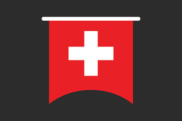 Obraz premium Switzerland flag, The flag of Switzerland, Flag of Switzerland national country symbol illustration Vector, Rectangle Switzerland flag illustration, Flat vector illustration 