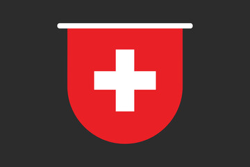 Switzerland flag, The flag of Switzerland, Flag of Switzerland national country symbol illustration Vector, Rectangle Switzerland flag illustration, Flat vector illustration
