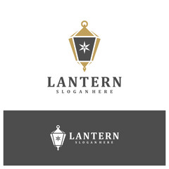 Lantern star logo vector illustration. Star lantern logo design concept template
