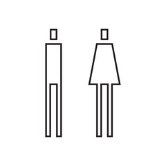 Lavatory and restroom sign for man and women isolated icon graphic vector	