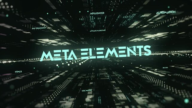 Digital Data Technology Word META ELEMENTS