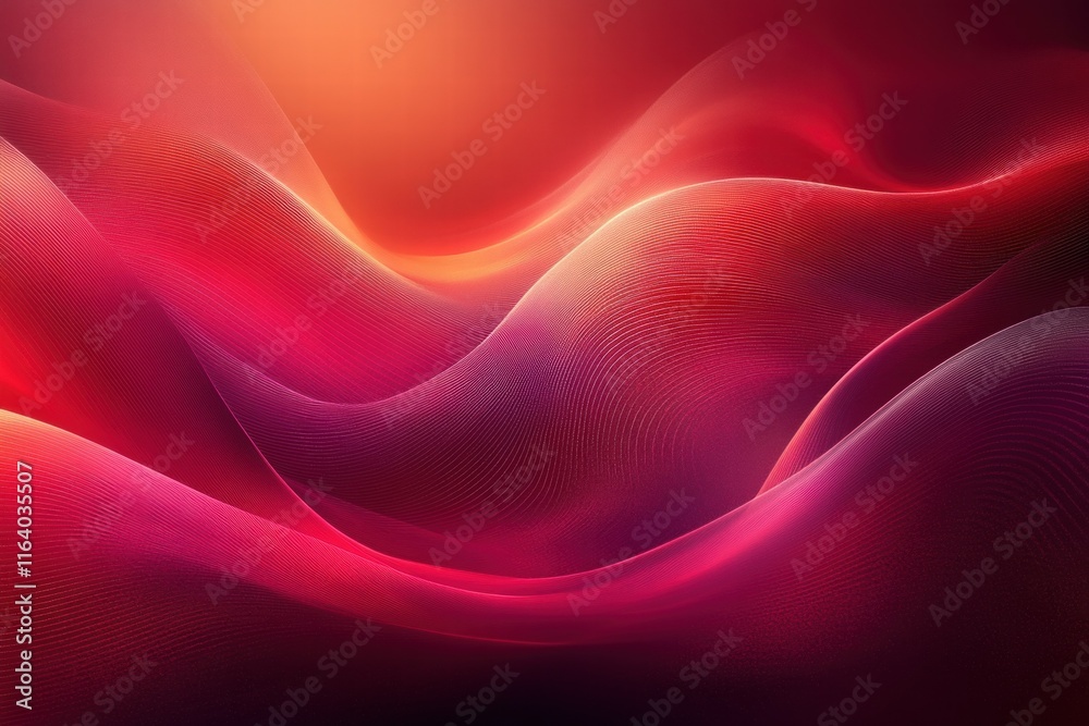 Poster Abstract waves of red and orange create a dynamic, flowing composition.