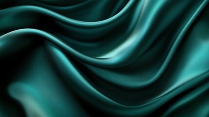Obraz premium A close-up of smooth, flowing teal fabric showcasing elegant texture and sheen.