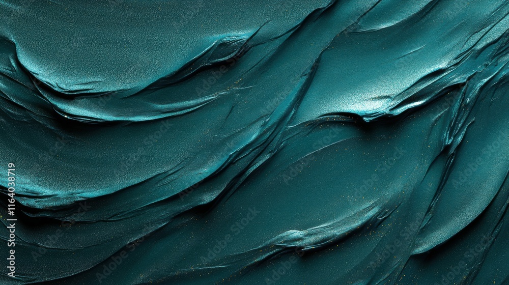 Aufkleber abstract teal texture with layered paint strokes, conveying depth and fluidity.