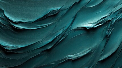 Abstract teal texture with layered paint strokes, conveying depth and fluidity.