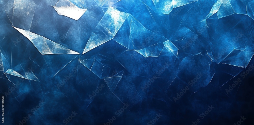 Poster abstract icy blue texture with geometric shapes and a gradient effect.