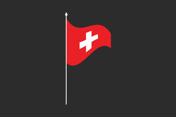 Switzerland flag, The flag of Switzerland, Flag of Switzerland national country symbol illustration Vector, Rectangle Switzerland flag illustration, Flat vector illustration
