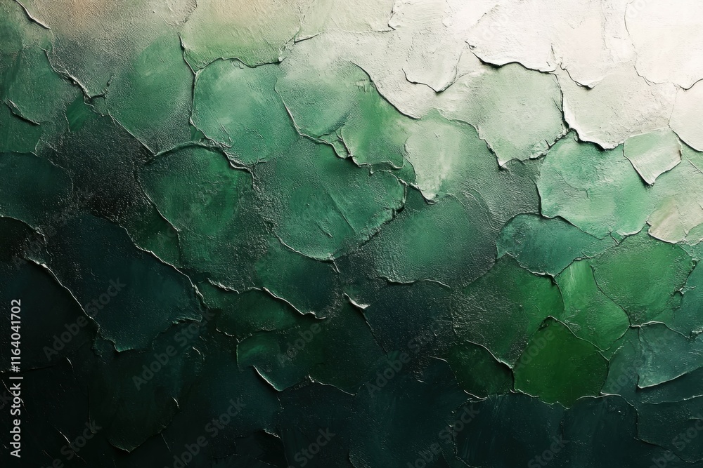 Poster abstract textured artwork featuring varying shades of green and subtle highlights.