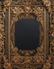 Ornate border with intricate floral patterns and gold accents,  patterns,  intricate