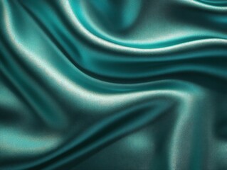 Obraz premium A close-up of smooth, teal satin fabric, showcasing its elegant draping and sheen.