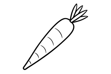 Carrot Line Art Illustration SVG - Minimalist Vegetable Drawing