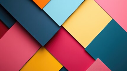 Vibrant abstract geometric composition featuring colorful layered shapes and textures in harmonious arrangement for creative designs.